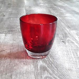 Gorgeous red glass tealight holder